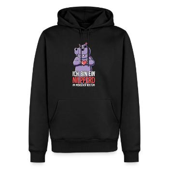 Ich Bin Ein Nilpferd - Männer Premium Bio Hoodie - Schwarz - Vorne - Nico (187cm)