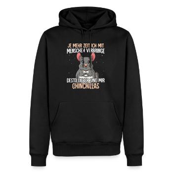 Chinchilla - Männer Premium Bio Hoodie - Schwarz - Vorne - Nico (187cm)