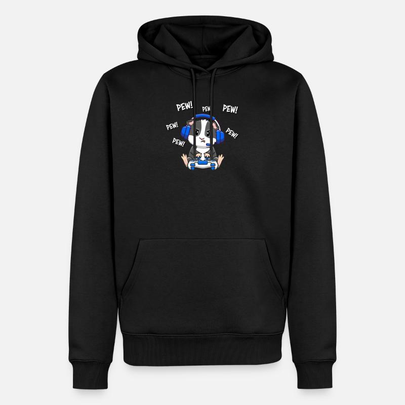 Cochon d’Inde noir et blanc - Sweat à capuche Premium bio Homme - noir