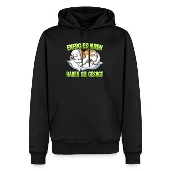 Energiesparen Haben Sie Gesagt Hund - Männer Premium Bio Hoodie - Schwarz - Vorne - Nico (187cm)