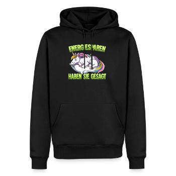 Energiesparen Haben Sie Gesagt Einhorn - Männer Premium Bio Hoodie - Schwarz - Vorne - Nico (187cm)