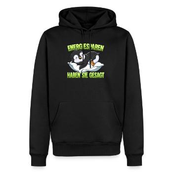 Energiesparen Haben Sie Gesagt Pinguin - Männer Premium Bio Hoodie - Schwarz - Vorne - Nico (187cm)