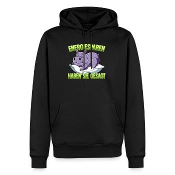 Energiesparen Haben Sie Gesagt Nilpferd - Männer Premium Bio Hoodie - Schwarz - Vorne - Nico (187cm)