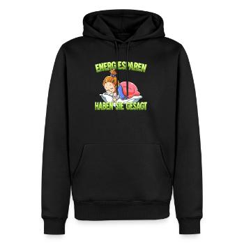 Energiesparen Haben Sie Gesagt Mädchen - Männer Premium Bio Hoodie - Schwarz - Vorne - Nico (187cm)