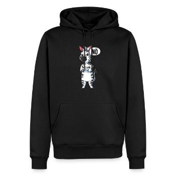 Zebra Nö - Männer Premium Bio Hoodie - Schwarz - Vorne - Nico (187cm)