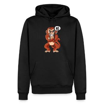 Affe Nö - Männer Premium Bio Hoodie - Schwarz - Vorne - Nico (187cm)