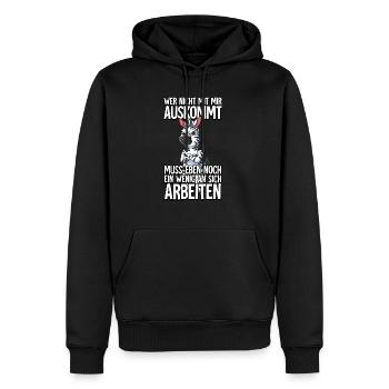 Zebra Wer Nicht Mit Mir Auskommt - Männer Premium Bio Hoodie - Schwarz - Vorne - Nico (187cm)