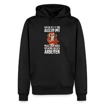 Affe Wer Nicht Mit Mir Auskommt - Männer Premium Bio Hoodie - Schwarz - Vorne - Nico (187cm)