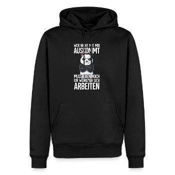 Panda Wer Nicht Mit Mir Auskommt - Männer Premium Bio Hoodie - Schwarz - Vorne - Nico (187cm)
