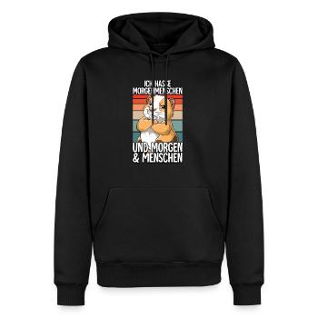 Ich Hasse Morgenmenschen Meerschweinchen - Männer Premium Bio Hoodie - Schwarz - Vorne - Nico (187cm)