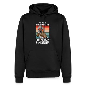 Ich Hasse Morgenmenschen Zebrafinken - Männer Premium Bio Hoodie - Schwarz - Vorne - Nico (187cm)