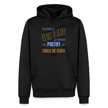 Dictons films littéraires une déclaration de temps - Sweat à capuche Premium bio Homme - noir - Devant - Nico (187cm)