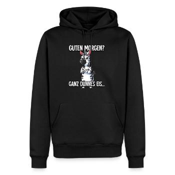 Guten Morgen Ganz Dünnes Eis Zebra - Männer Premium Bio Hoodie - Schwarz - Vorne - Nico (187cm)