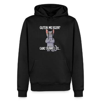 Guten Morgen Ganz Dünnes Eis Katze - Männer Premium Bio Hoodie - Schwarz - Vorne - Nico (187cm)