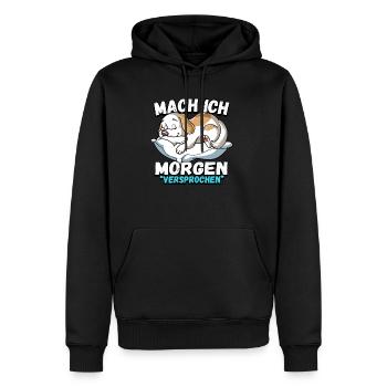 Mach Ich Morgen Versprochen Hund - Männer Premium Bio Hoodie - Schwarz - Vorne - Nico (187cm)
