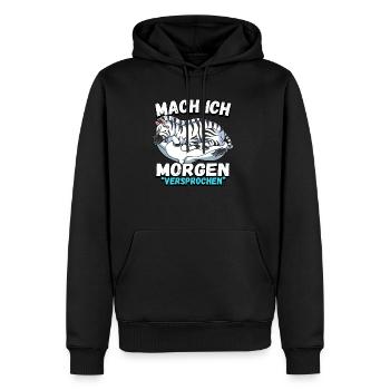 Mach Ich Morgen Versprochen Zebra - Männer Premium Bio Hoodie - Schwarz - Vorne - Nico (187cm)