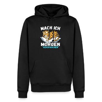 Mach Ich Morgen Versprochen Leopard - Männer Premium Bio Hoodie - Schwarz - Vorne - Nico (187cm)