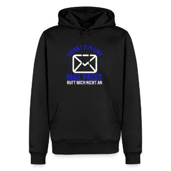 WENN ES IN EINE MAIL PASST , ruft mich nicht an - - Männer Premium Bio Hoodie - Schwarz - Vorne - Nico (187cm)