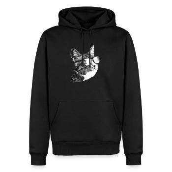 Katze Sonnenbrille Kätzchen Katzenliebe Katzenbesi - Männer Premium Bio Hoodie - Schwarz - Vorne - Nico (187cm)