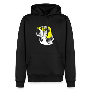 Hund Sonnenbrille Kopfhörer Party Hundeliebe Hunde - Männer Premium Bio Hoodie - Schwarz - Vorne - Nico (187cm)