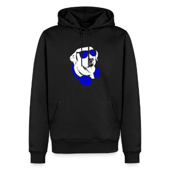 Hund Sonnenbrille Kopfhörer Party Hundeliebe Hunde - Männer Premium Bio Hoodie - Schwarz - Vorne - Nico (187cm)