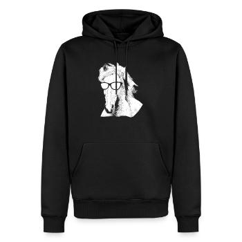 Pferd Sonnenbrille Party Pferdeliebe Reiten Pferde - Männer Premium Bio Hoodie - Schwarz - Vorne - Nico (187cm)