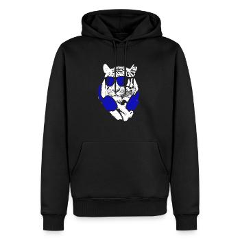 Tiger Sonnenbrille Kopfhörer Festival Musik Fan Ti - Männer Premium Bio Hoodie - Schwarz - Vorne - Nico (187cm)
