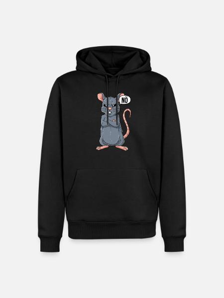 Ratte Nö - Männer Premium Bio Hoodie - Schwarz