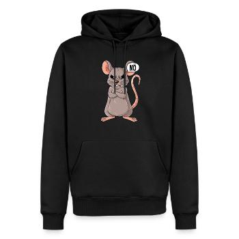 Maus Nö - Männer Premium Bio Hoodie - Schwarz - Vorne - Nico (187cm)