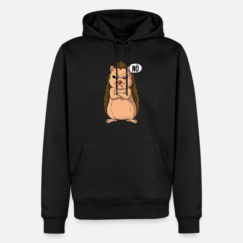 Igel Nö - Männer Premium Bio Hoodie - Schwarz