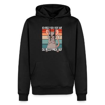 Maus Ich Rege Mich Nicht Auf - Männer Premium Bio Hoodie - Schwarz - Vorne - Nico (187cm)