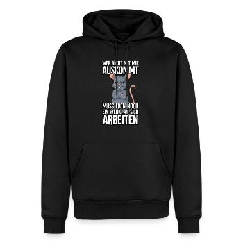 Ratte Wer Nicht Mit Mir Auskommt - Männer Premium Bio Hoodie - Schwarz - Vorne - Nico (187cm)