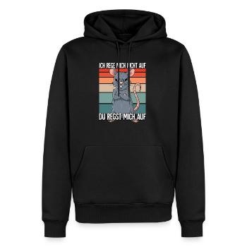 Ratte Ich Rege Mich Nicht Auf - Männer Premium Bio Hoodie - Schwarz - Vorne - Nico (187cm)