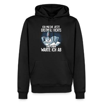 Langschläfer Hase Müde Schlaf - Männer Premium Bio Hoodie - Schwarz - Vorne - Nico (187cm)