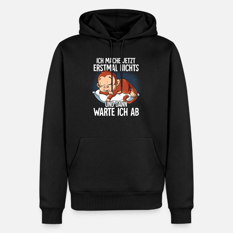 Langschläfer Affe Müde Schlaf - Männer Premium Bio Hoodie - Schwarz