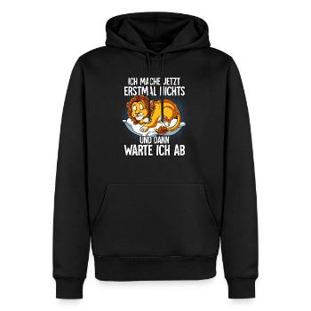 Langschläfer Löwe Müde Schlaf - Männer Premium Bio Hoodie - Schwarz - Vorne - Nico (187cm)