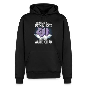 Langschläfer Nilpferd Müde Schlaf - Männer Premium Bio Hoodie - Schwarz - Vorne - Nico (187cm)