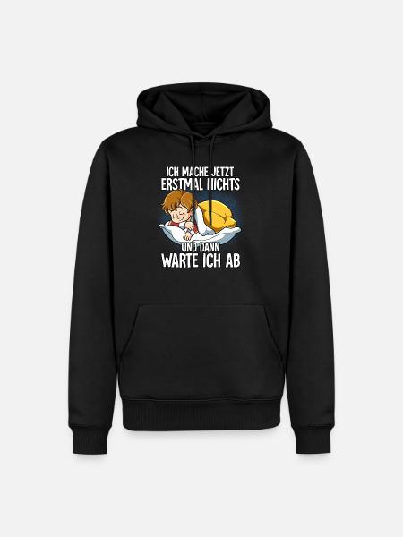 Langschläfer Junge Müde Schlaf - Männer Premium Bio Hoodie - Schwarz