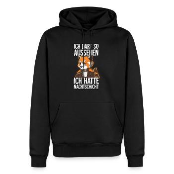 Ich Hatte Nachtschicht Kaffee Roter Panda - Männer Premium Bio Hoodie - Schwarz - Vorne - Nico (187cm)