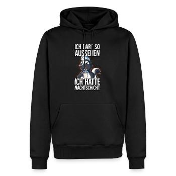 Ich Hatte Nachtschicht Kaffee Stinktier - Männer Premium Bio Hoodie - Schwarz - Vorne - Nico (187cm)