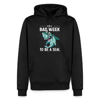 C’est une mauvaise semaine pour être un amoureux des requins phoques - Sweat à capuche Premium bio Homme - noir - Devant - Nico (187cm)