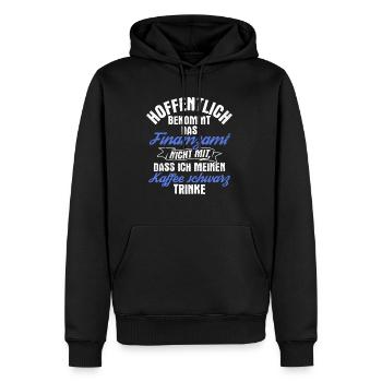 Finanzamt Steuern Lustig Spruch Geschenk Kaffee Tr - Männer Premium Bio Hoodie - Schwarz - Vorne - Nico (187cm)