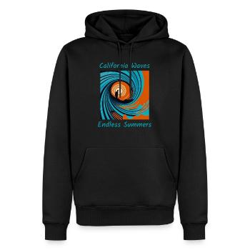 Kalifornische Wellen, endlose Sommer - Männer Premium Bio Hoodie - Schwarz - Vorne - Nico (187cm)
