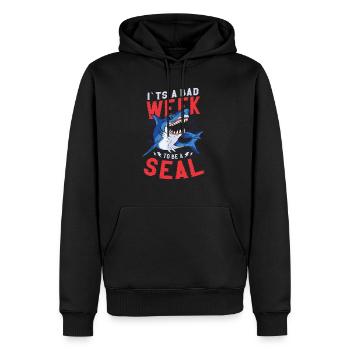 C’est une mauvaise semaine pour être un amoureux des requins phoques - Sweat à capuche Premium bio Homme - noir - Devant - Nico (187cm)