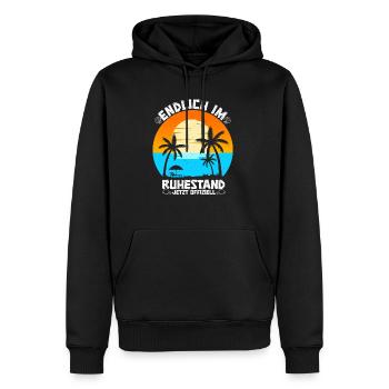 Endlich Im Ruhestand Jetzt Offiziell Rente Opa Oma - Männer Premium Bio Hoodie - Schwarz - Vorne - Nico (187cm)