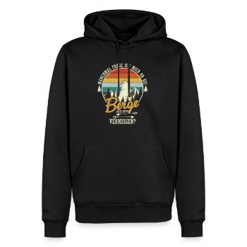Manchmal frage ich mich ob die Berge mich auch ver - Männer Premium Bio Hoodie - Schwarz - Vorne - Nico (187cm)