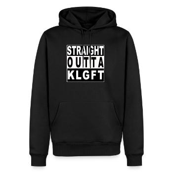 Straight outta Klagenfurt - Männer Premium Bio Hoodie - Schwarz - Vorne - Nico (187cm)