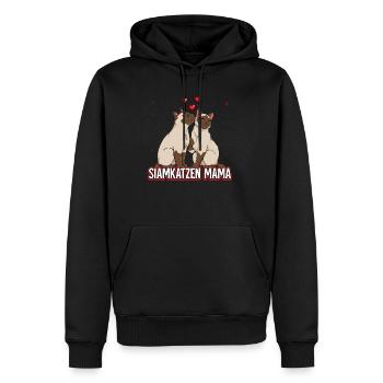 Siamkatzen Mama - Männer Premium Bio Hoodie - Schwarz - Vorne - Nico (187cm)