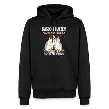Ragdoll Katzen - Männer Premium Bio Hoodie - Schwarz - Vorne - Nico (187cm)