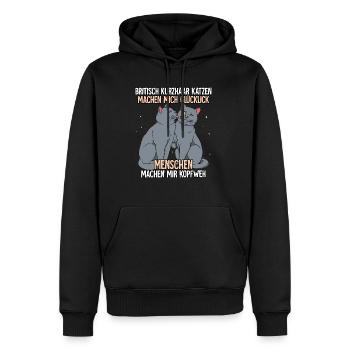 Britisch Kurzhaar Katzen - Männer Premium Bio Hoodie - Schwarz - Vorne - Nico (187cm)